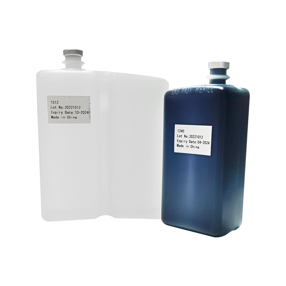 Black Ink 1240 500ml Solvent 1512 1000ml Compatible for Linx 8900 Cij Inkjet Printer with RFID Tags