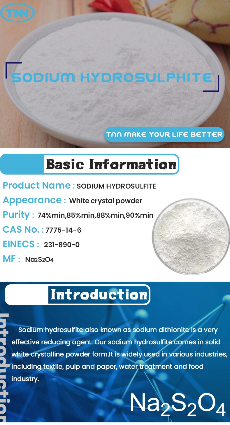 Chemical Sodium Hydrosulfite Shs 90% 88% 85% Na2s2o4 7775-14-6 88% 90%