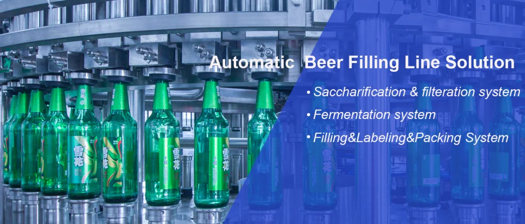 Automatic Glass Bottle Aluminum Can Beer Filling Capping Machine Red Wine Vodka Whisky Liquor Champagne Production Line Bottling Processing System Equipment