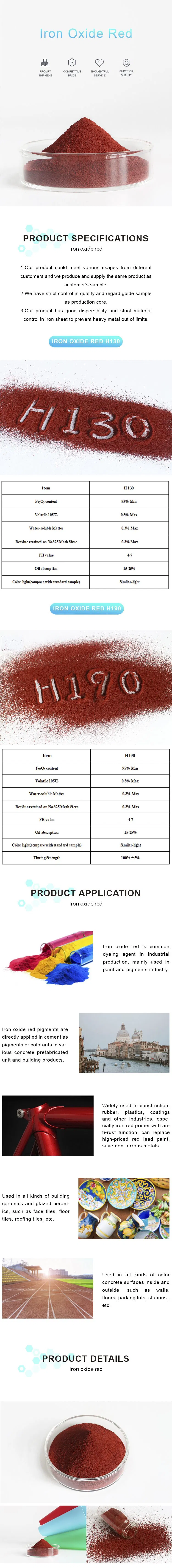 China Iron Oxide Pigment Series Products Factory Red Color in Concrete Cement