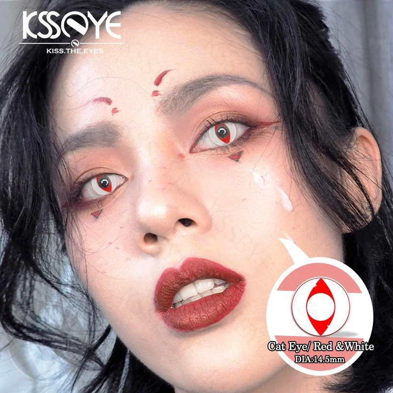 Halloween Lenses Sharingan Contacts Cosplay Crazy Hot Selling Crazy Color Design Cosmetic Soft Red Color Contacts Eye Lenses