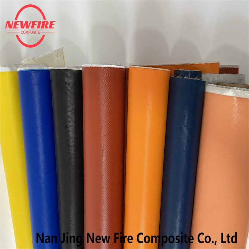 Orange Chrome Yellow Fiberglass Fabric Fireproof Glass Fiber Cloth Coated Silicone/PU/Acrylic