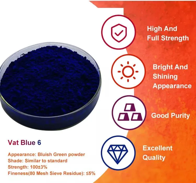 Vat Dyes Blue 6 Vat Blue Bc for Cotton Fabric Organic Dyes