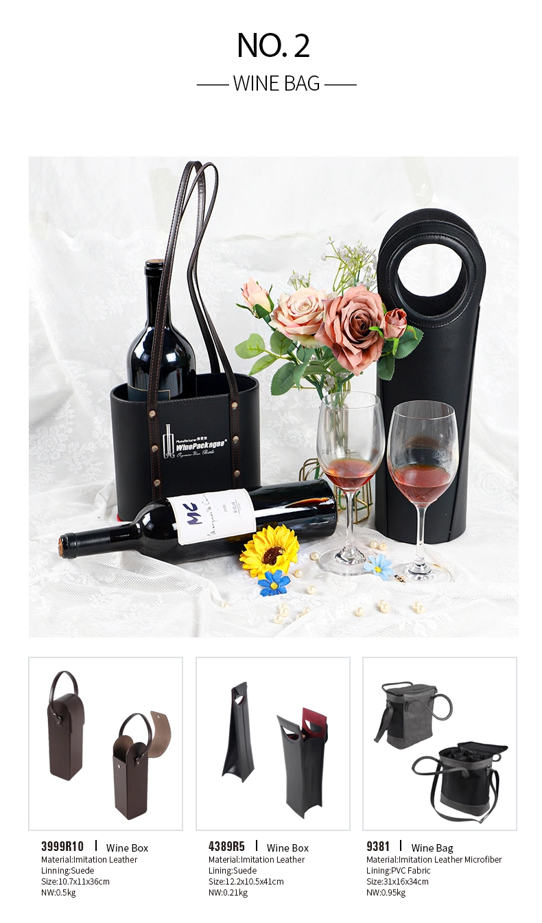 Custom Luxury Red and Black PU LED Rail Slide Wine Box