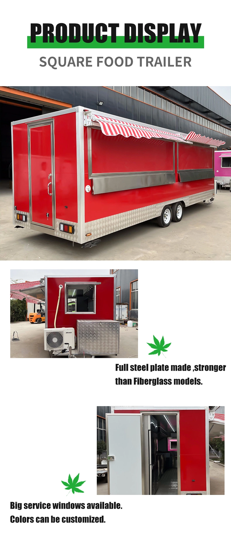C 1208 Multifunctional Customizable Popular Street Food Trailer/Food Truck/Fast Food Van
