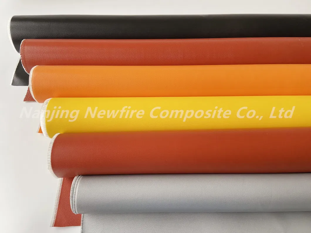 Orange Chrome Yellow Fiberglass Fabric Fireproof Glass Fiber Cloth Coated Silicone/PU/Acrylic