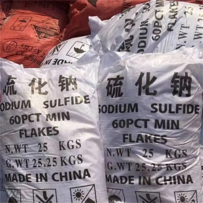 Yellow/Red 60% Sodium Sulfide Flakes for Dyestuff Intermediates Usage Sodium- Sulphide