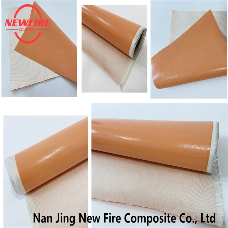 Orange Chrome Yellow Fiberglass Fabric Fireproof Glass Fiber Cloth Coated Silicone/PU/Acrylic