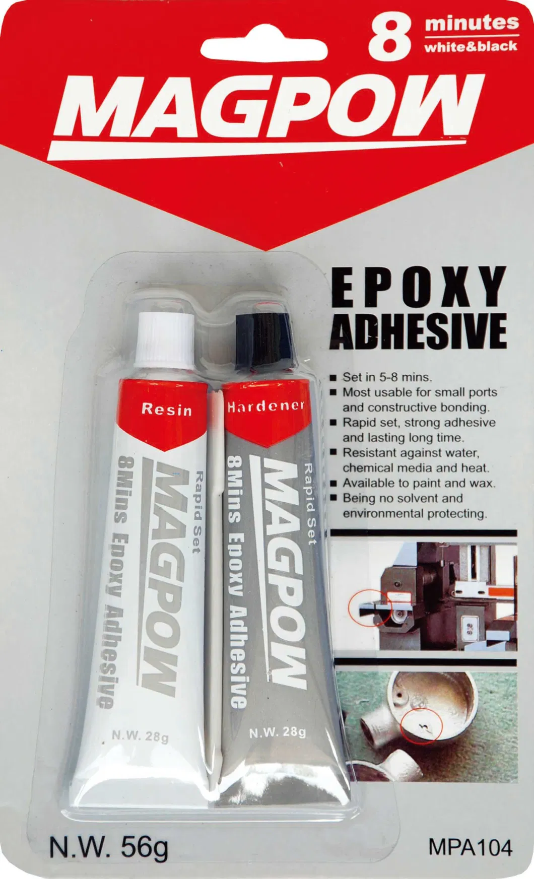 High-Bonding Epoxy Glue Rapid Black&White Epoxy Adhesive Solvent Coment