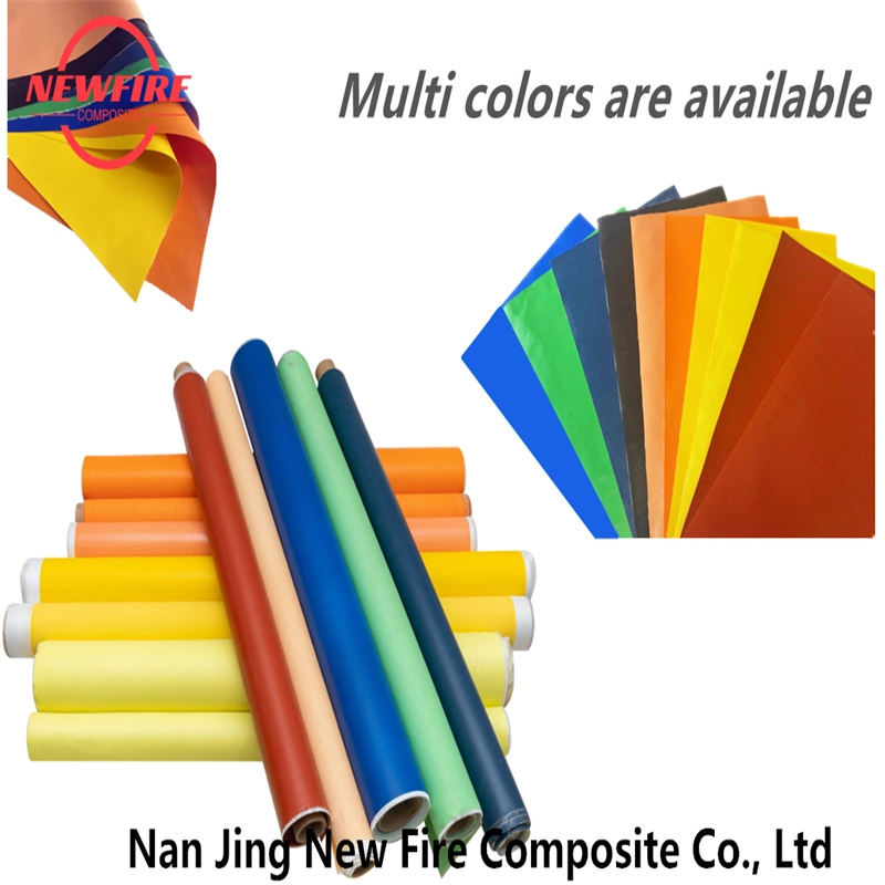 Orange Chrome Yellow Fiberglass Fabric Fireproof Glass Fiber Cloth Coated Silicone/PU/Acrylic
