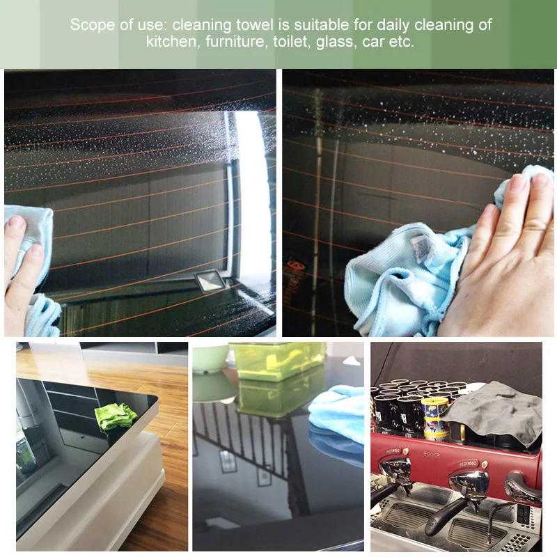 Factory Stocklet 280GSM Magic Glass Cleaning Cloth Car Window Windshield Clean Microfiber Stainless Steel Shine Cloth