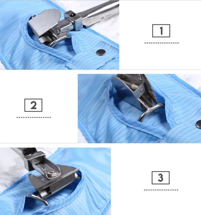 High Quality Lint Free Reusable Anti Static ESD Microfiber 304 Stainless Steel Cleanroom Cleaning Mop