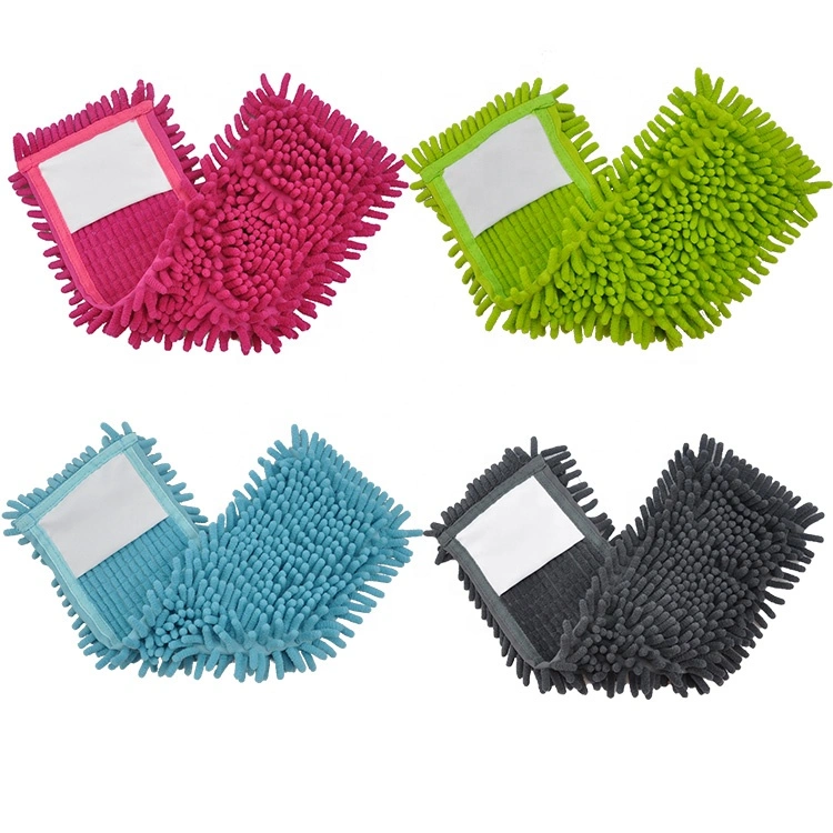 Wholesale Machine Washable Microfiber Mop Clean Floor Chenille Flat Microfiber Mops Cleaning Cloths Floor Mop Head