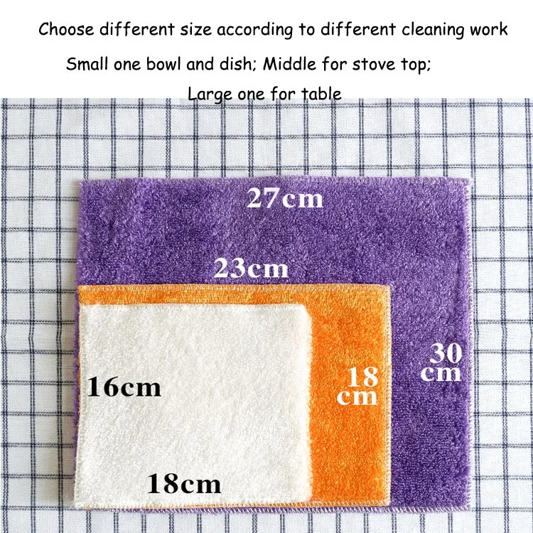 Topeco Degradable Multi-Color Customized Household Cleaning Bamboo Fiber Cloth Close to Skin