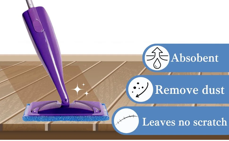 Absorbing Pads for Wet &amp; Dry Floor Cleaning Washable Microfiber Mop Heads