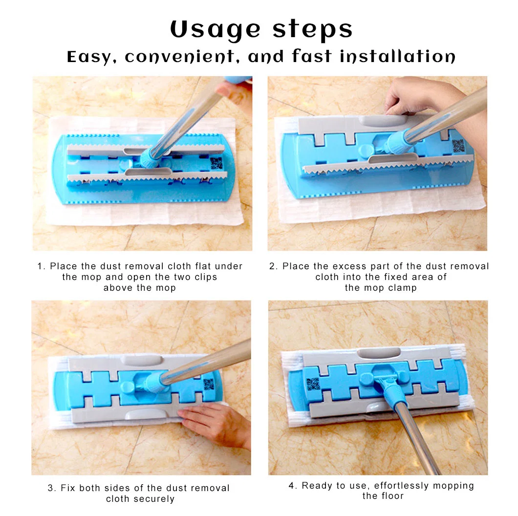 Customized Household Multipurpose Dust Free Mops Disposable Microfiber Flat Mop Pad for Home Dust Cleaning