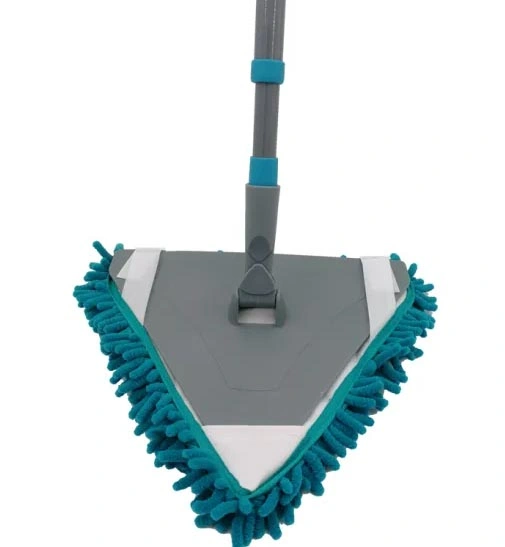 Microfiber Home Clean Floor Flat Mop Triangle Flexible Handle