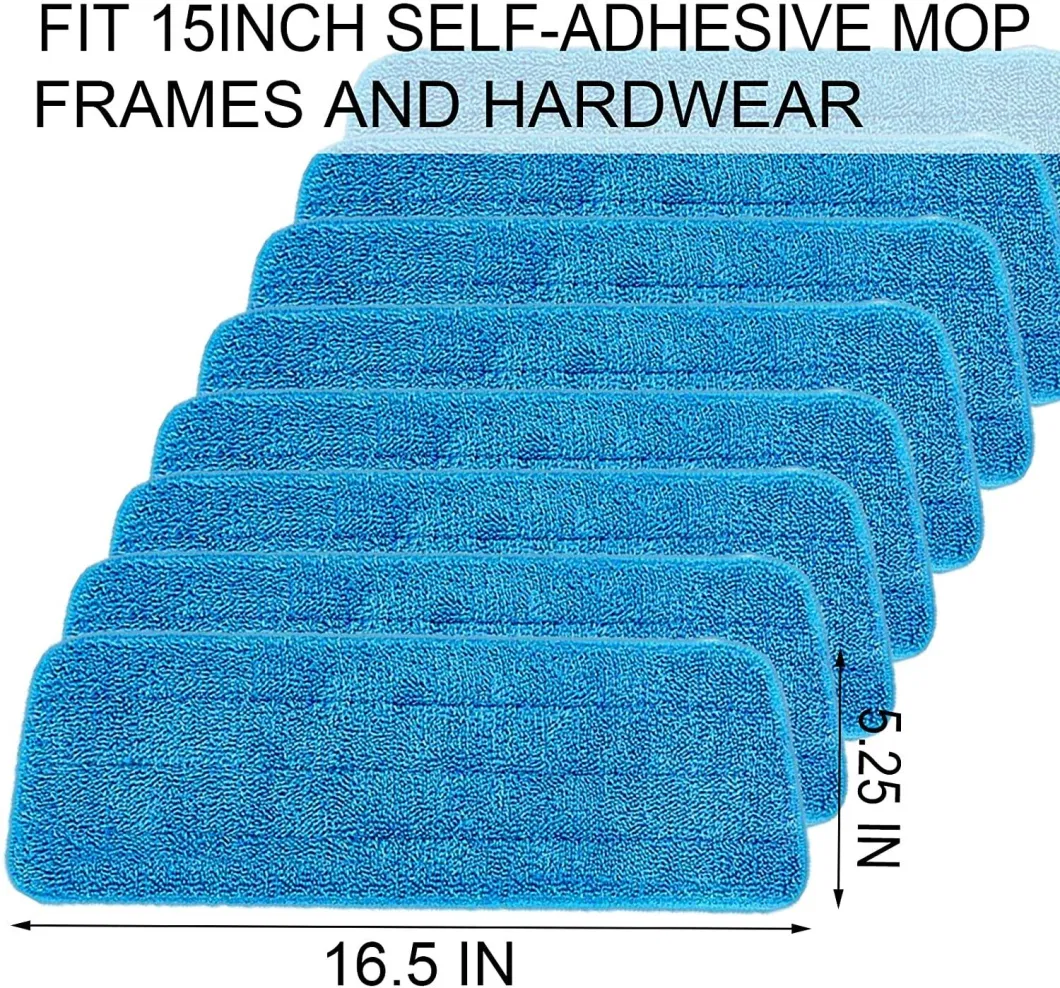 Low Price Spray Mop Head Replacement for Wet Dry Mops Washable Blue Microfiber Flat Cleaning Mop Pad