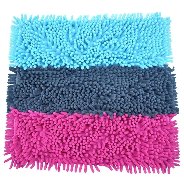 Wholesale Machine Washable Microfiber Mop Clean Floor Chenille Flat Microfiber Mops Cleaning Cloths Floor Mop Head