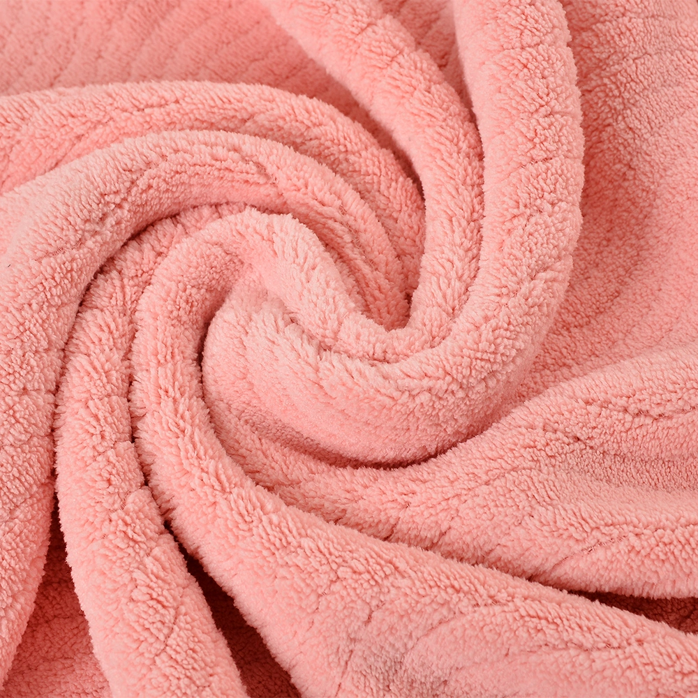 100%Microfiber Pink Grey 70X140cm 500GSM Microfibre Bath Towel