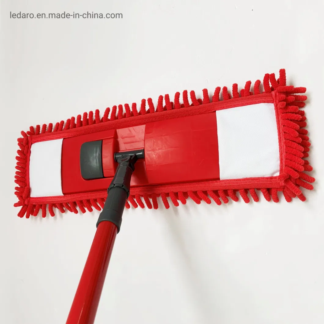 Customized Color Wholesales Flat Mop with Microfiber Washable Refill Metal Telescopic Handle for Home Office Cleaning