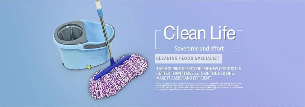 Round Handfree 360 Rotate Spin Flat Mop Bucket with Dirty Water Separated in Magic Wet and Dry Floor Cleaning