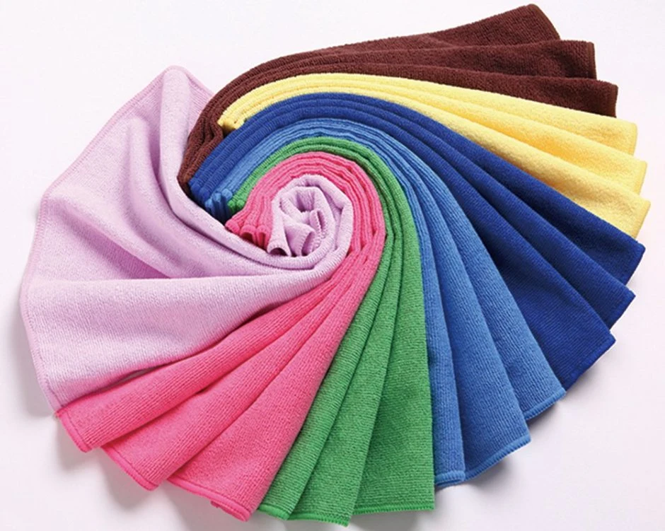 40*40cm 320GSM Overlocked Multiple Cleaning Standard Warp Knitting Microfiber Cloth for Auto Detailing Drying Buffing Waxing Polishing Dusting
