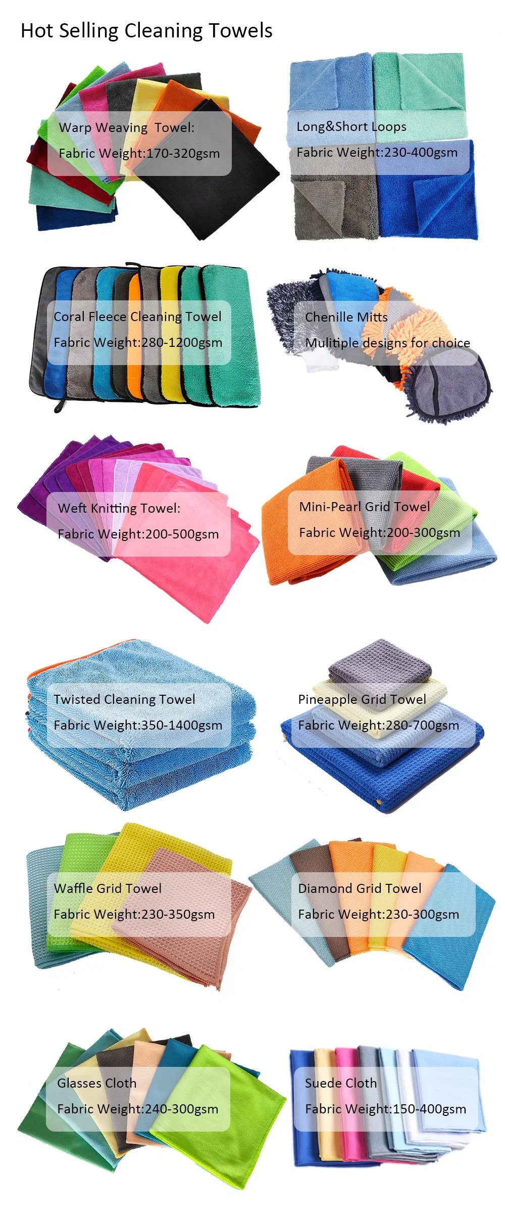 Multi-Use Lint Free 1400GSM Microfiber Cleaning Cloth Extra Enlarge Size Polishing Waxing and Wiping Twist Terry Cloths