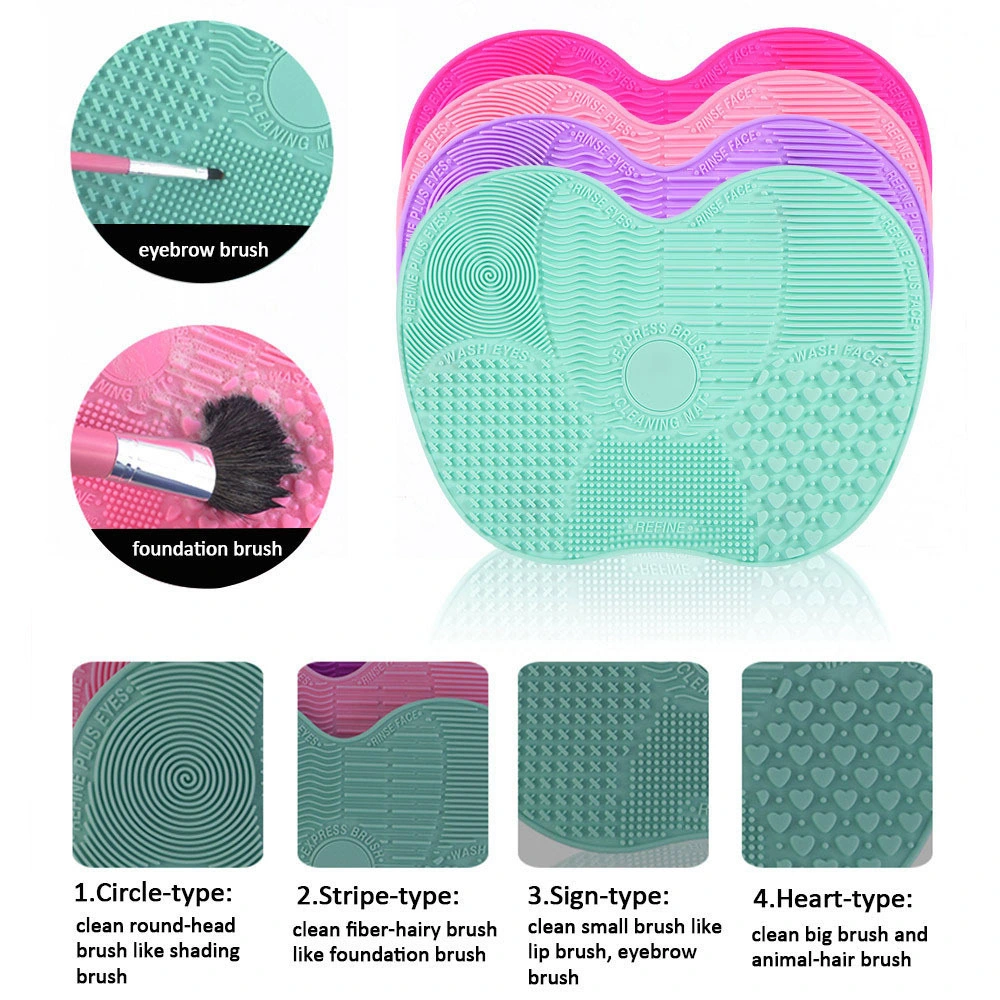 Cosmetic Brush Cleaning Mat Portable Washing Tool Makeup Brush Cleaning Mat Makeup Brush Cleaner Pad