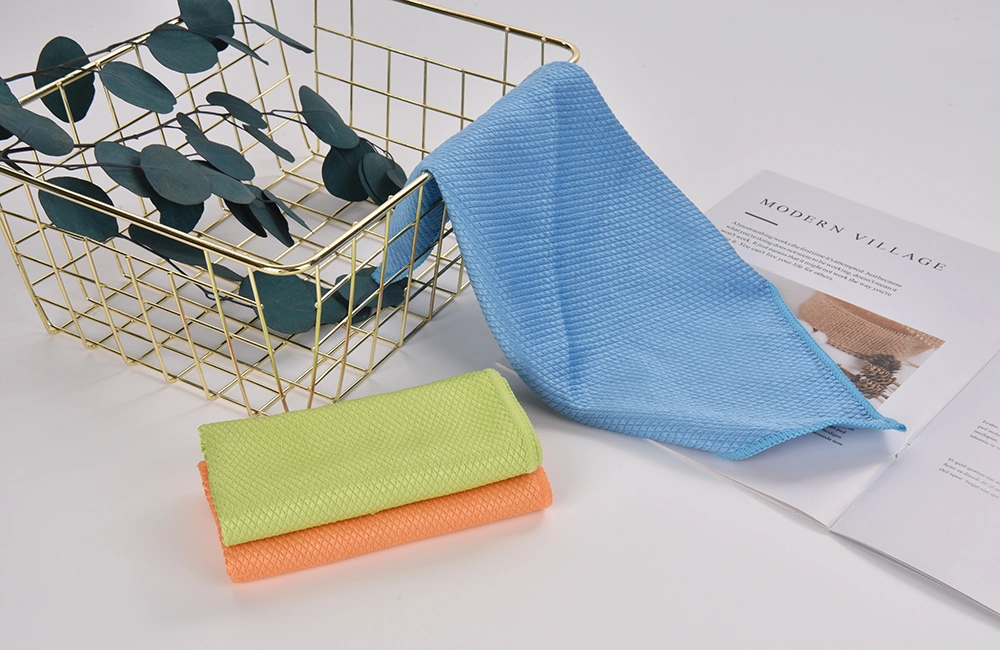 Microfiber Fish Scale Diamond Glass Cleaning Polishing Cloth