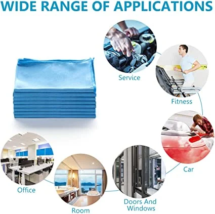 30*30 Cm Blue Glass Towel Cleaning Cloth Microfiber Car Cleaning Cloth