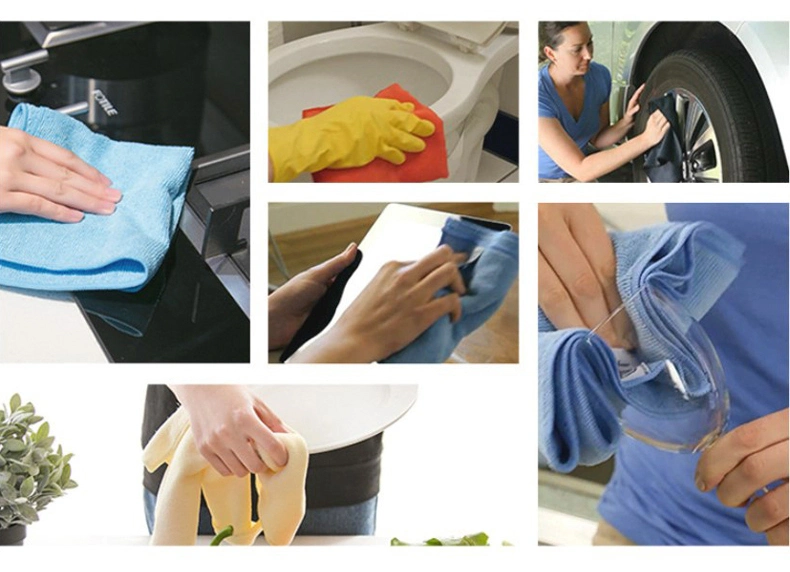 Wholesale Custom Car Detail Microfiber Cleaning Cloth Polish Car Wash Cloth Kitchen Dishcloth