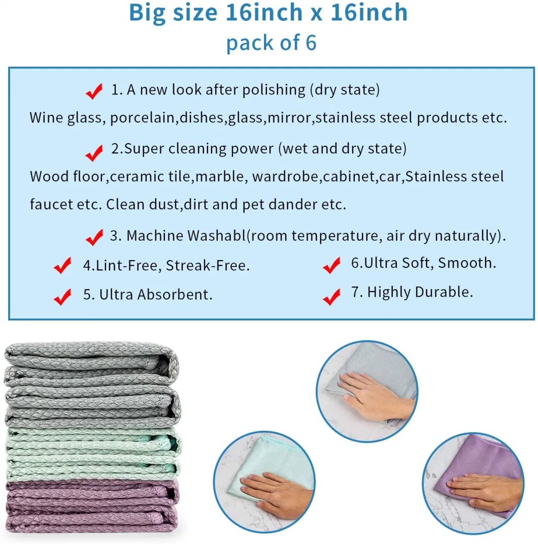 40X40 280GSM Wholesale Fish Scale Microfiber Cloths Glass Cleaning Towel