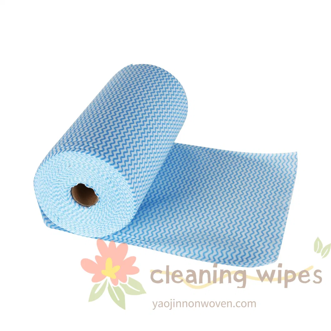 Disposable Towel Roll Polyester Fabric Dishcloth Non Woven Roll Rag Supplier