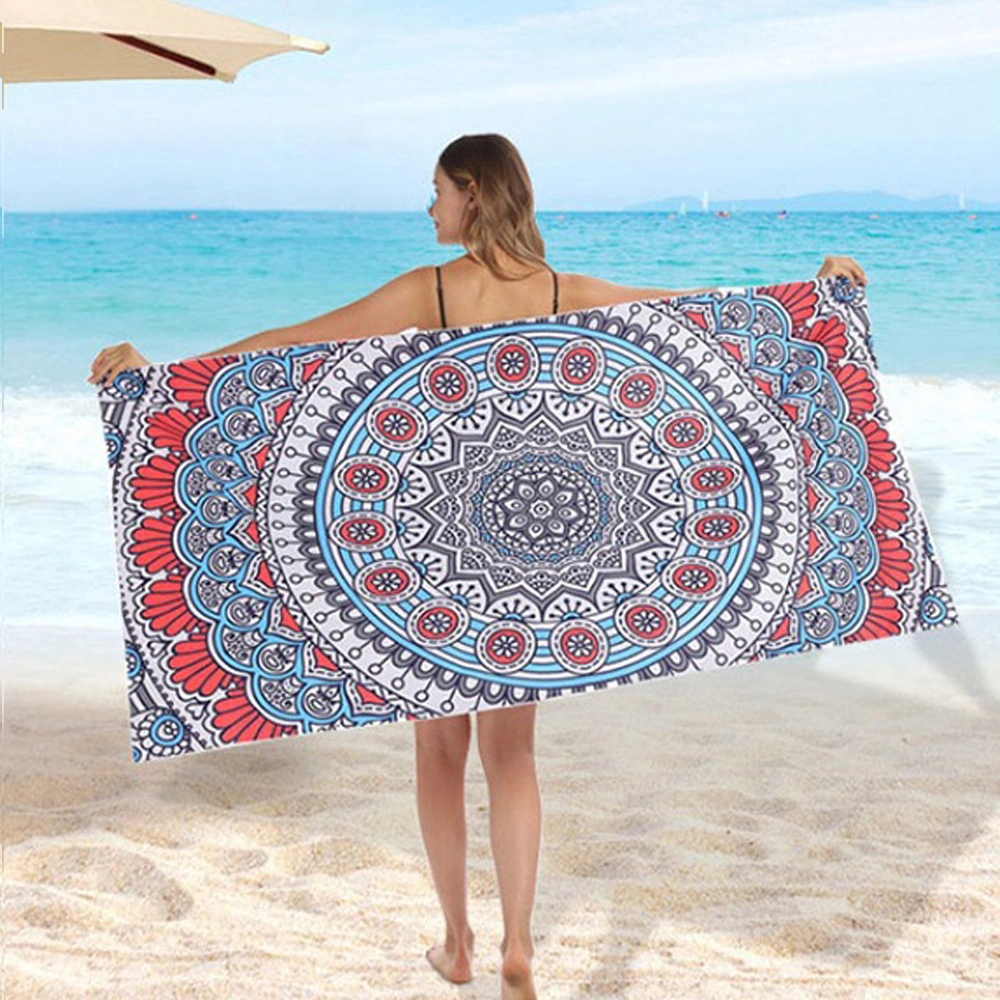 Summer Quick Dry Custom Sublimation Printed Suede Microfiber Microfibre Waffle Recycled Plastic Sand Free Beach Towel with Logo