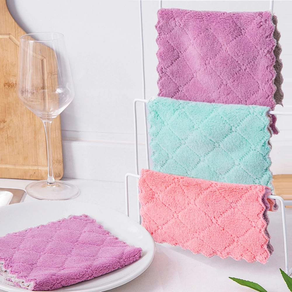 Microfiber Kitchen Cleaning Cloth Non-Stick Scouring Pad Mi26224