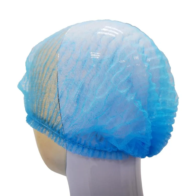 Manufacturer Low Price Disposable Breathable Non Woven Clip Cap Nurse Bouffant Work Cap Mob Cap Disposable