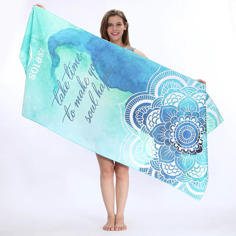 OEM Customised Print Quick Dry Environmental Friendly Swimming Bath Microfibre Beach Towel