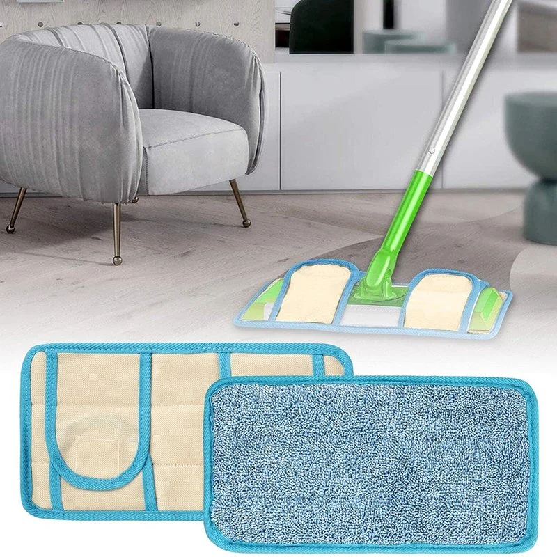 Esun Home Cleaning Product Reusable Microfiber Mop Mats Wet and Dry Flat Cleaning Mop Pads