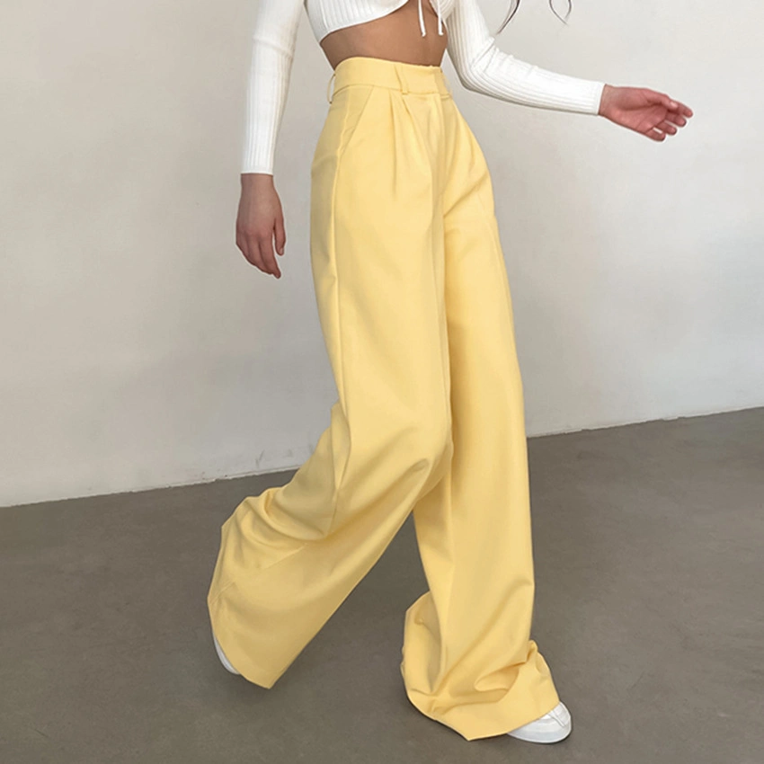 High Waisted Loose and Versatile Mop Pants, Fashionable Casual Pants