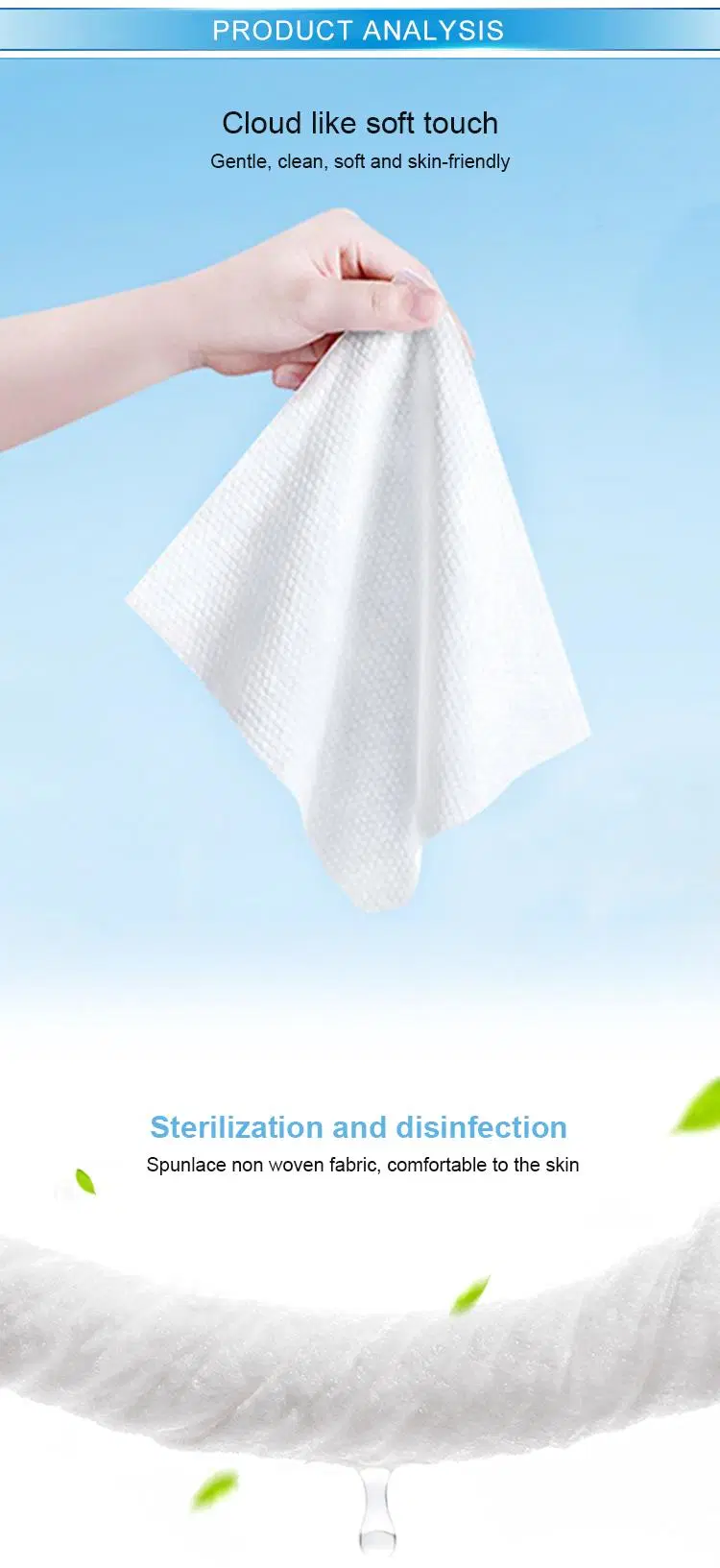 Baby Disposable Soft Cotton Dry Wet Wipes Tissue Facial Dry Wipes Washcloth