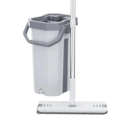 Magic Wash Flat Mop New Microfiber Wet and Dry 360 Flat Mop with Bucket Home Floor Cleaning Two Mop Cloth Microfibre Fabric