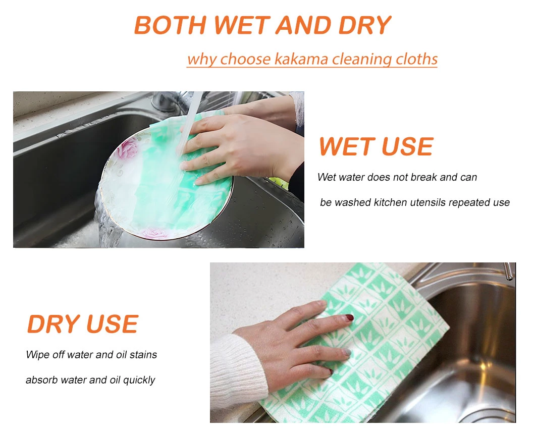 Eco Friendly Reusable Kitchen Cleaning Dish Cloth Roll Disposable Kitchen Nonwoven Microfiber Lazy Rag