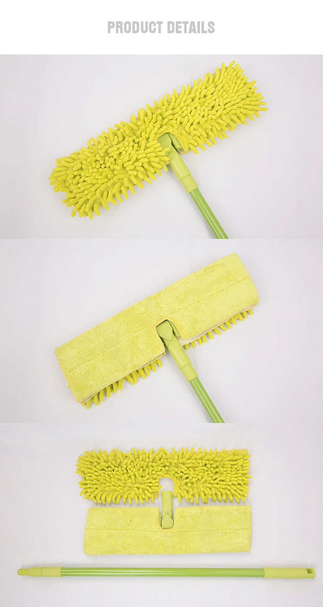 Handheld Mop Rinse Mop Reversible Double Sided Compatible Mop Head Flat Mop