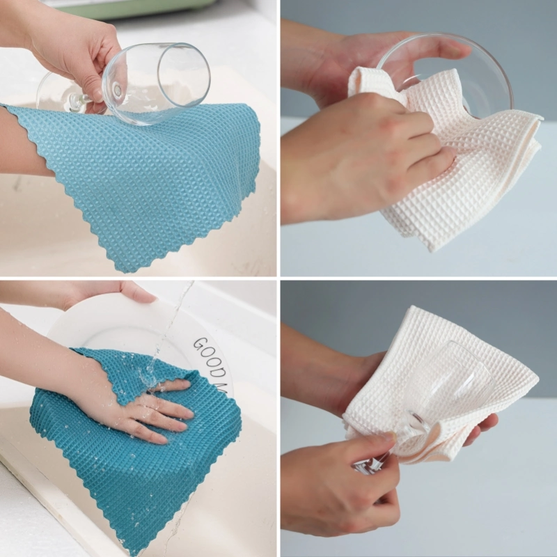 Reusable Lint-Free Household Cleaning Cloth Microfiber Towel for Home Kitchen Cleaning