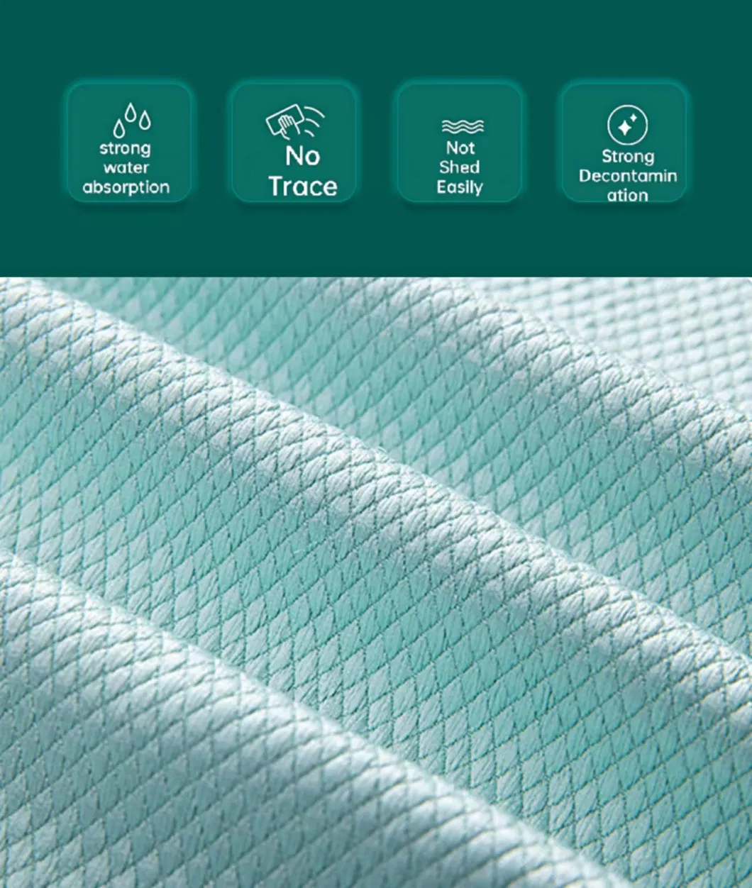 250GSM 30*30cm Fish Scale Microfiber Cleaning Cloth Kitchen Glass Towels