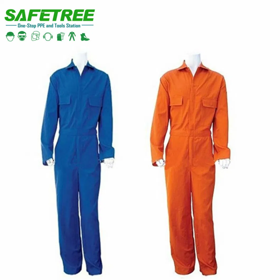Safetree 100% Cotton Coveralls Blue Orange Red Navy Coverall Work Coverall PPE Workwear Safety Clothing