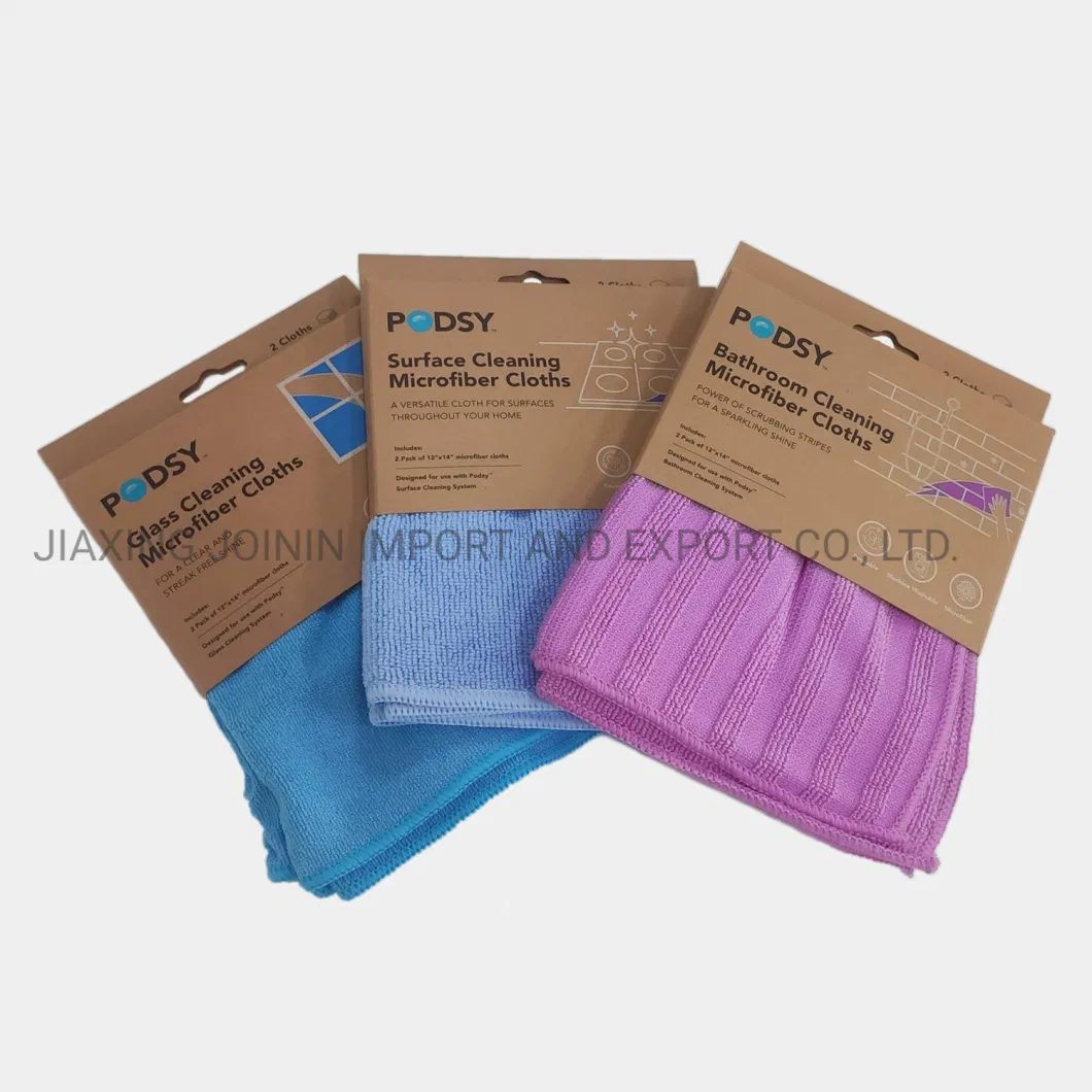 12*14 Inch Surface Cleaning Clean Microfiber Car Wash Car Polish Cloth Easy Cleam 2 Pack 88% Polyster 12%Polyamide