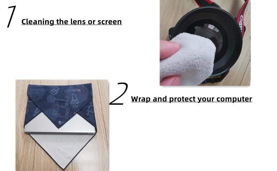 Camera Wrap Protective, Lens Wraps, Magic Cloth Storage, Self Stick Travel Case for DSLR Camera, Dust Proof Bag with Printing