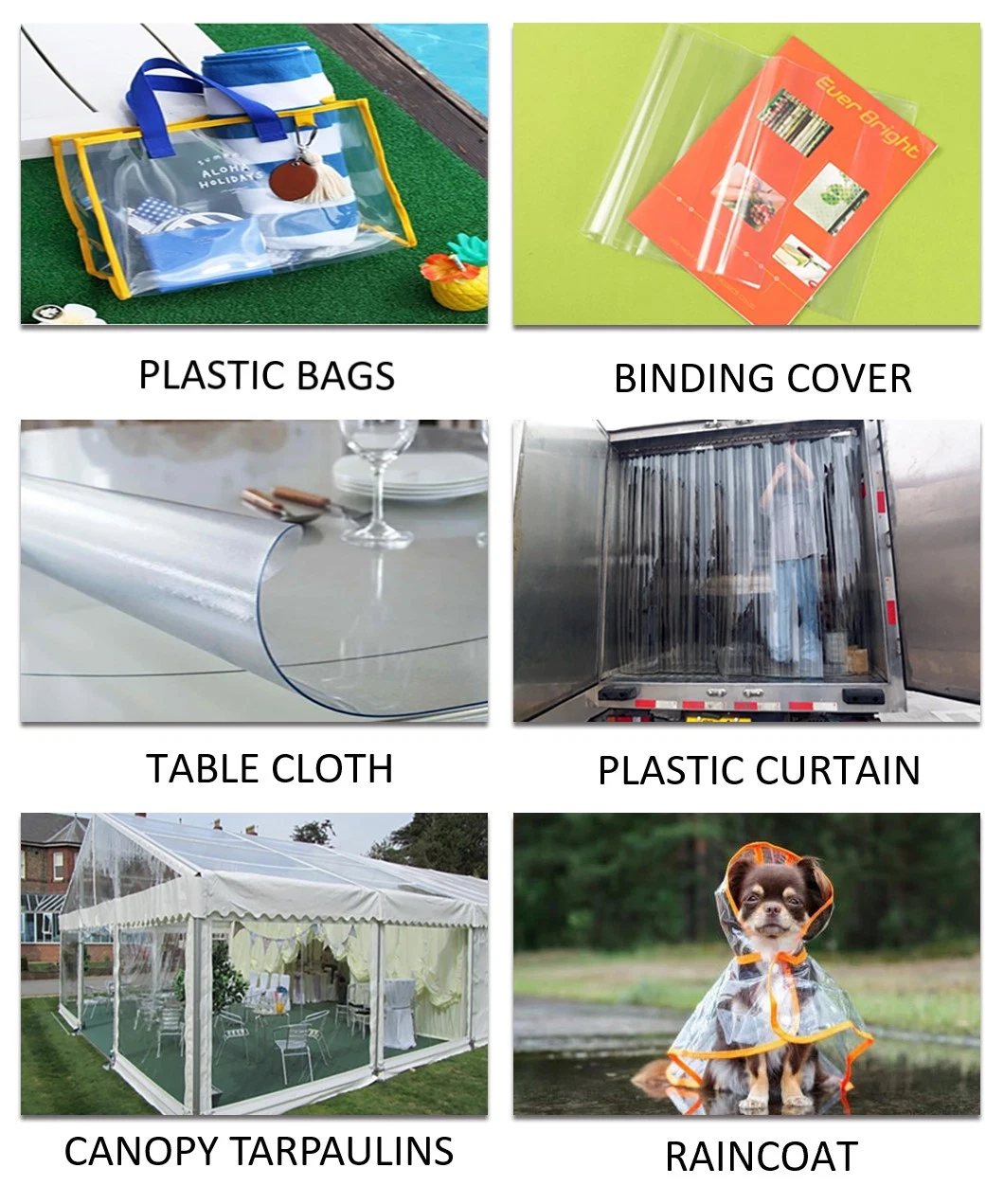 Transparent Clear PVC Tablecloth Soft Film for Table Cloth Cover